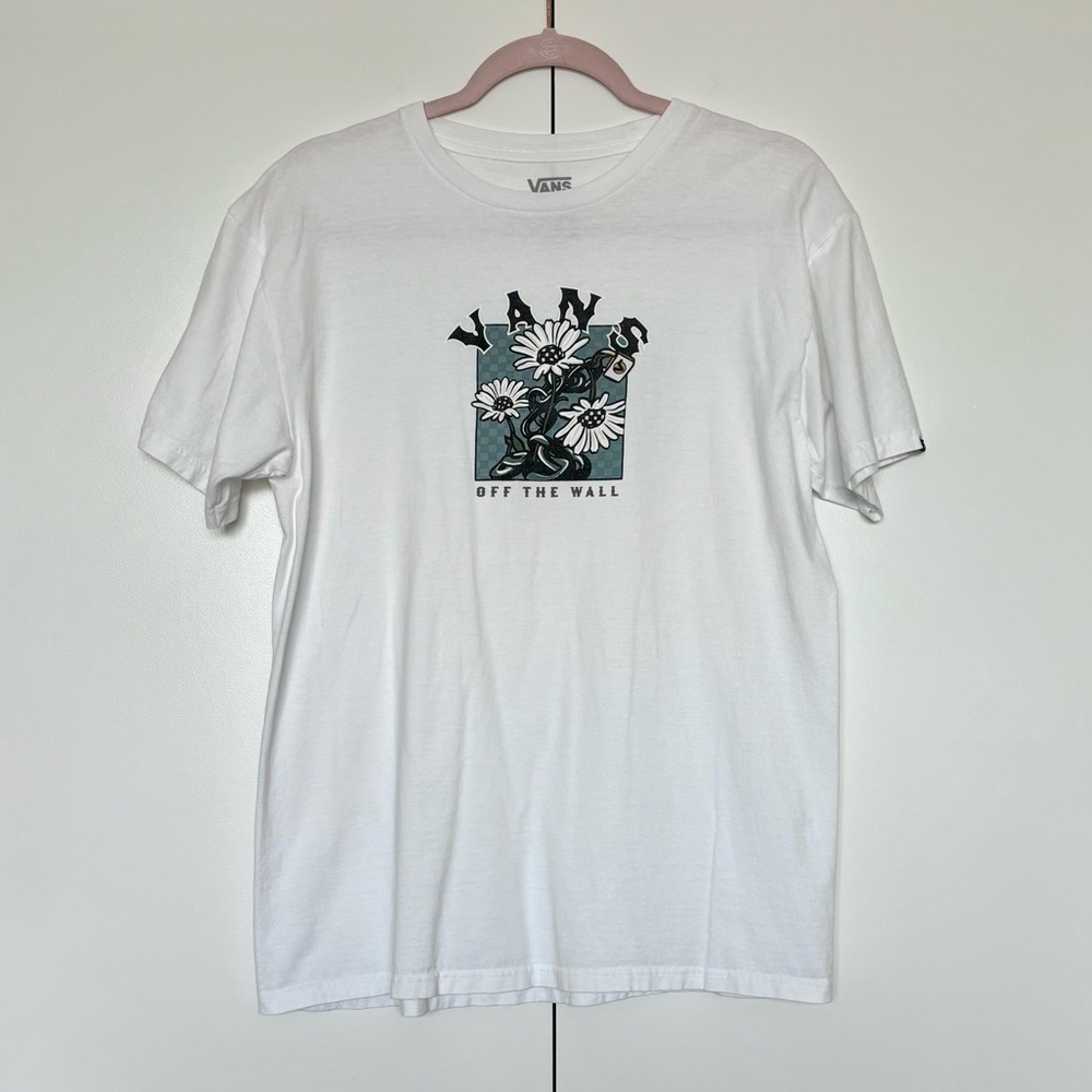 Vans White Tee with Floral Graphic